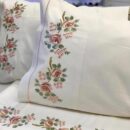 drap brodé fleur semon