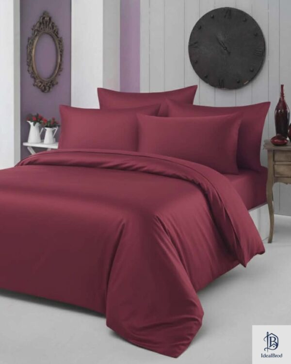 housse de couette c 8 rouge bordeaux uni
