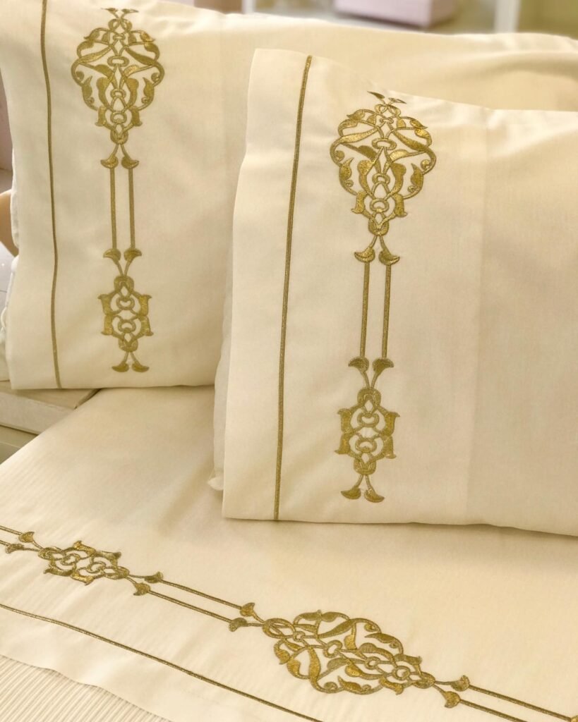 Drap Plat Brodé Opéra En Coton - Origin Made In France 240x300cm