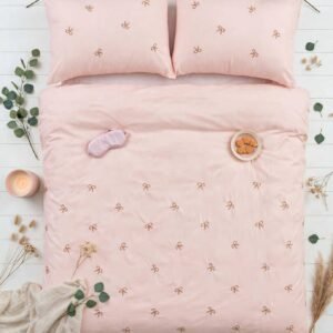Parure Petits Nœuds rose poudré vue de dessus – HB-R22